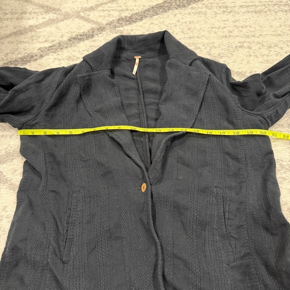 Free People Black Textured Linen Jacket - Picture 9 of 10